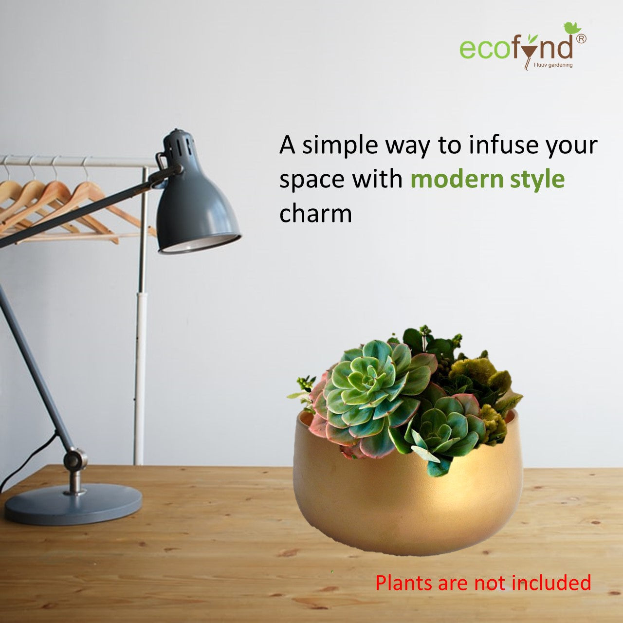 ecofynd Golden Zoe Metal Plant Pots