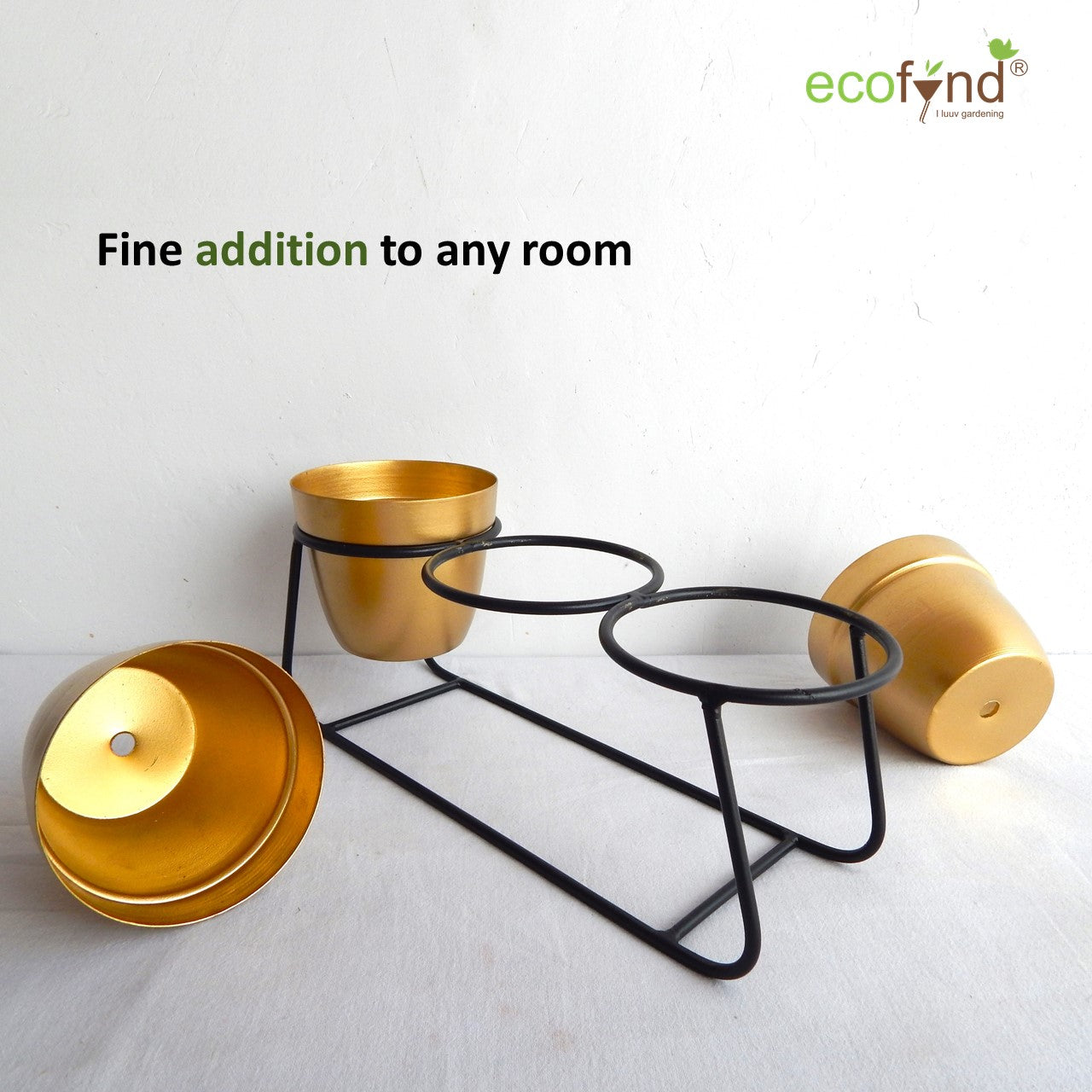 ecofynd Golden Modern Style Planter Set