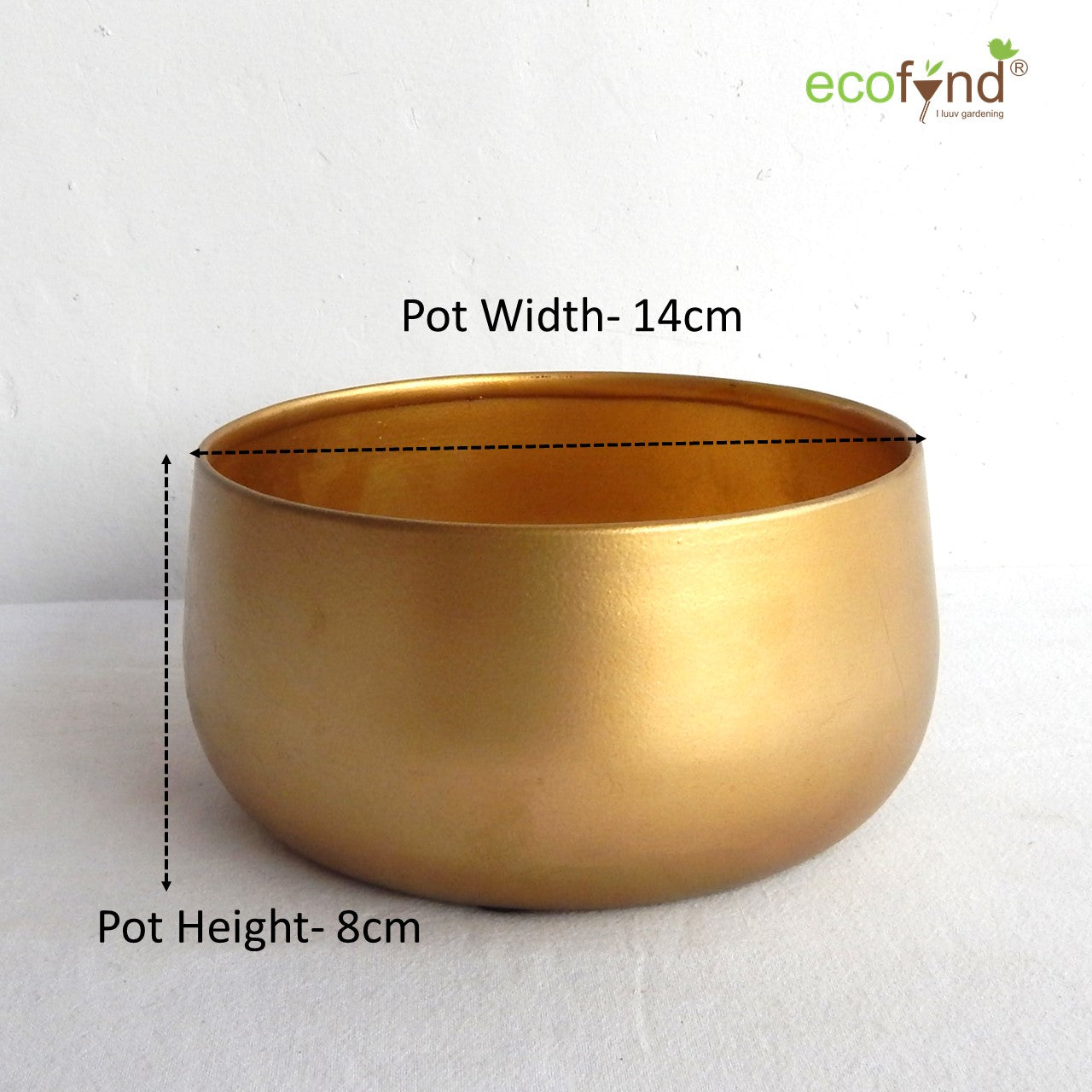 ecofynd Golden Zoe Metal Plant Pots