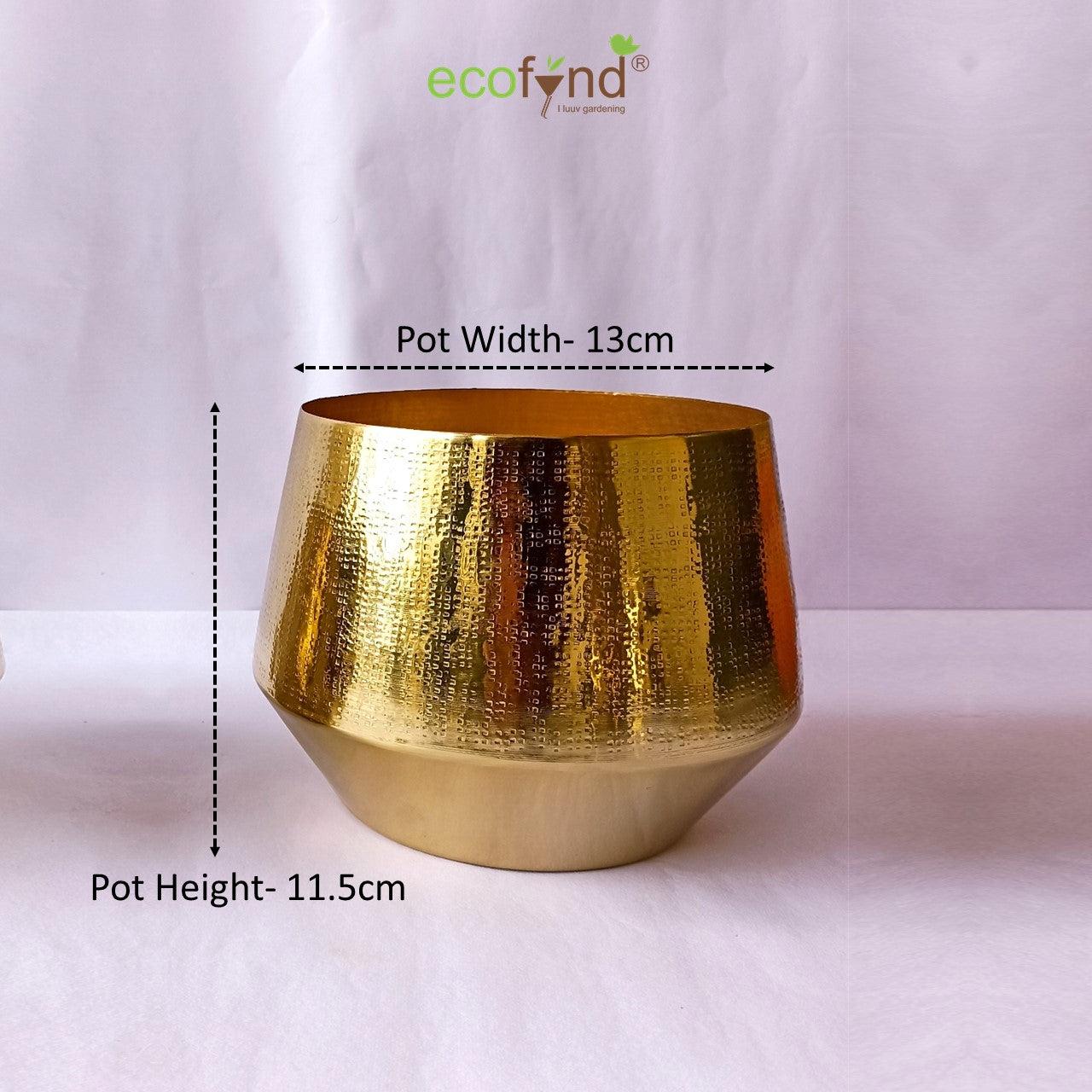 ecofynd Golden Eion Jr Metal Plant Pot