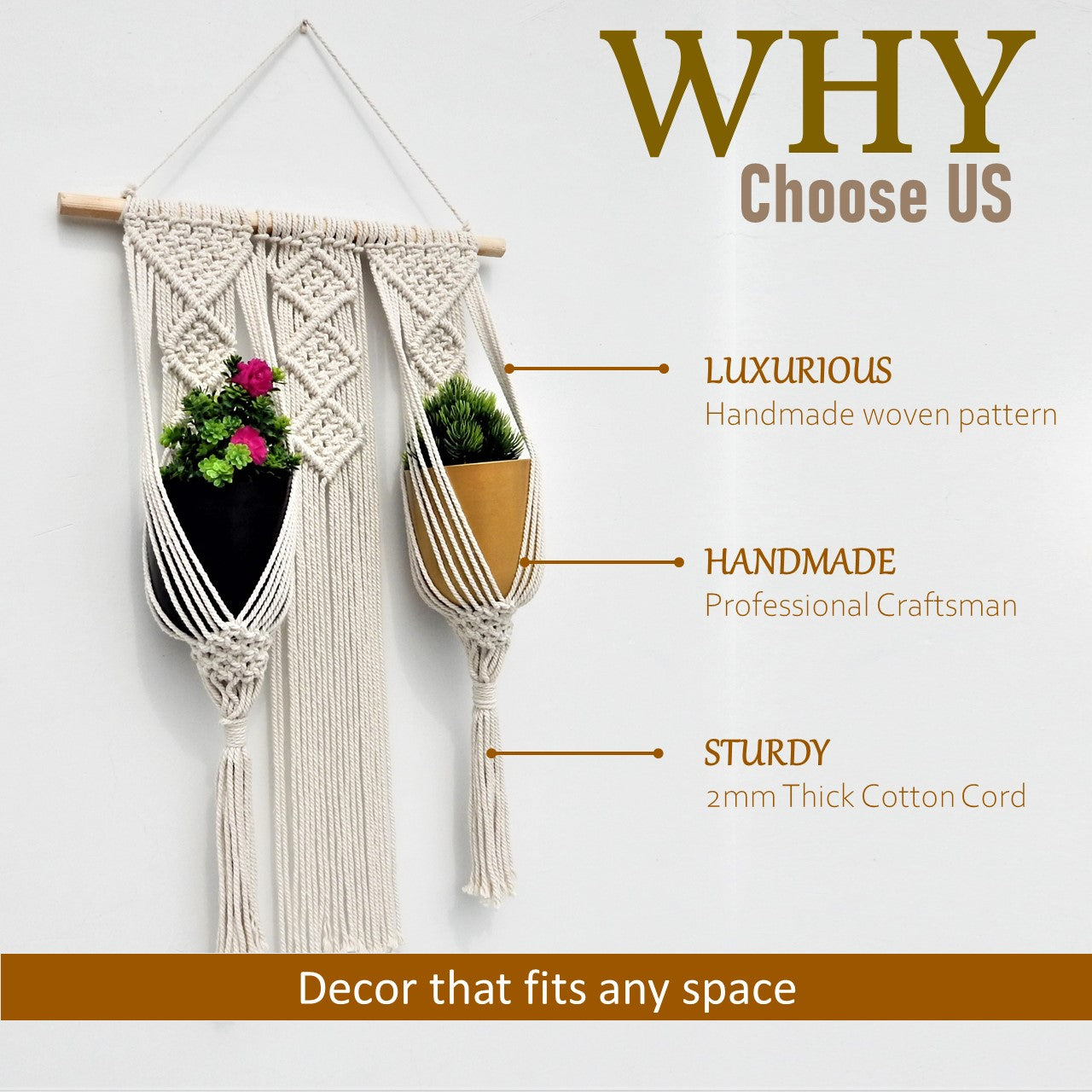 ecofynd Macrame Two Plant Hanger