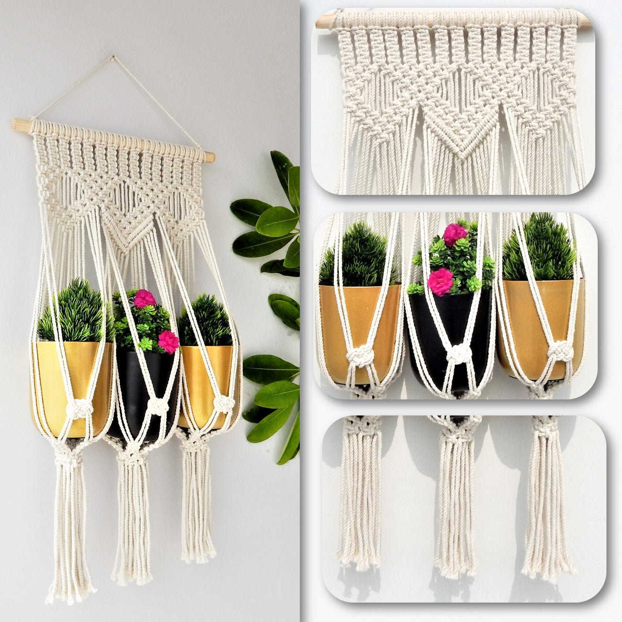 ecofynd Macrame Cotton Plant Hanger