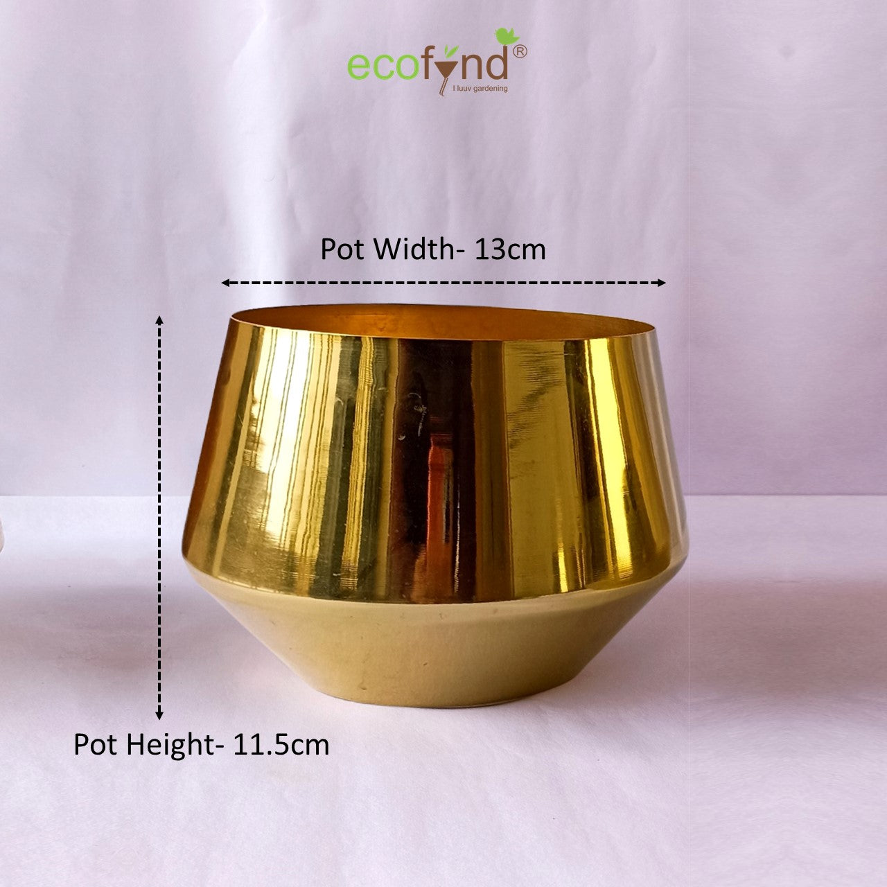 ecofynd Golden Alice Jr Metal Plant Pot