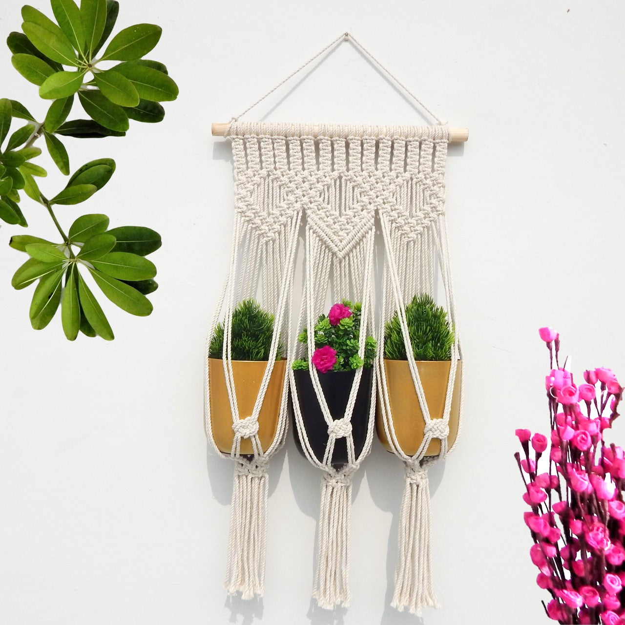 ecofynd Macrame Cotton Plant Hanger