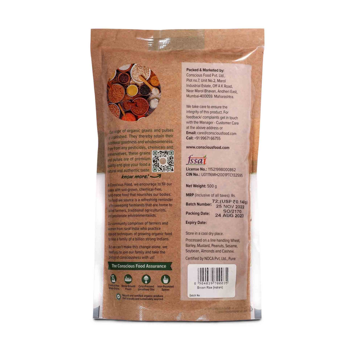 Conscious Food Brown Rice (Indrani) - 500g