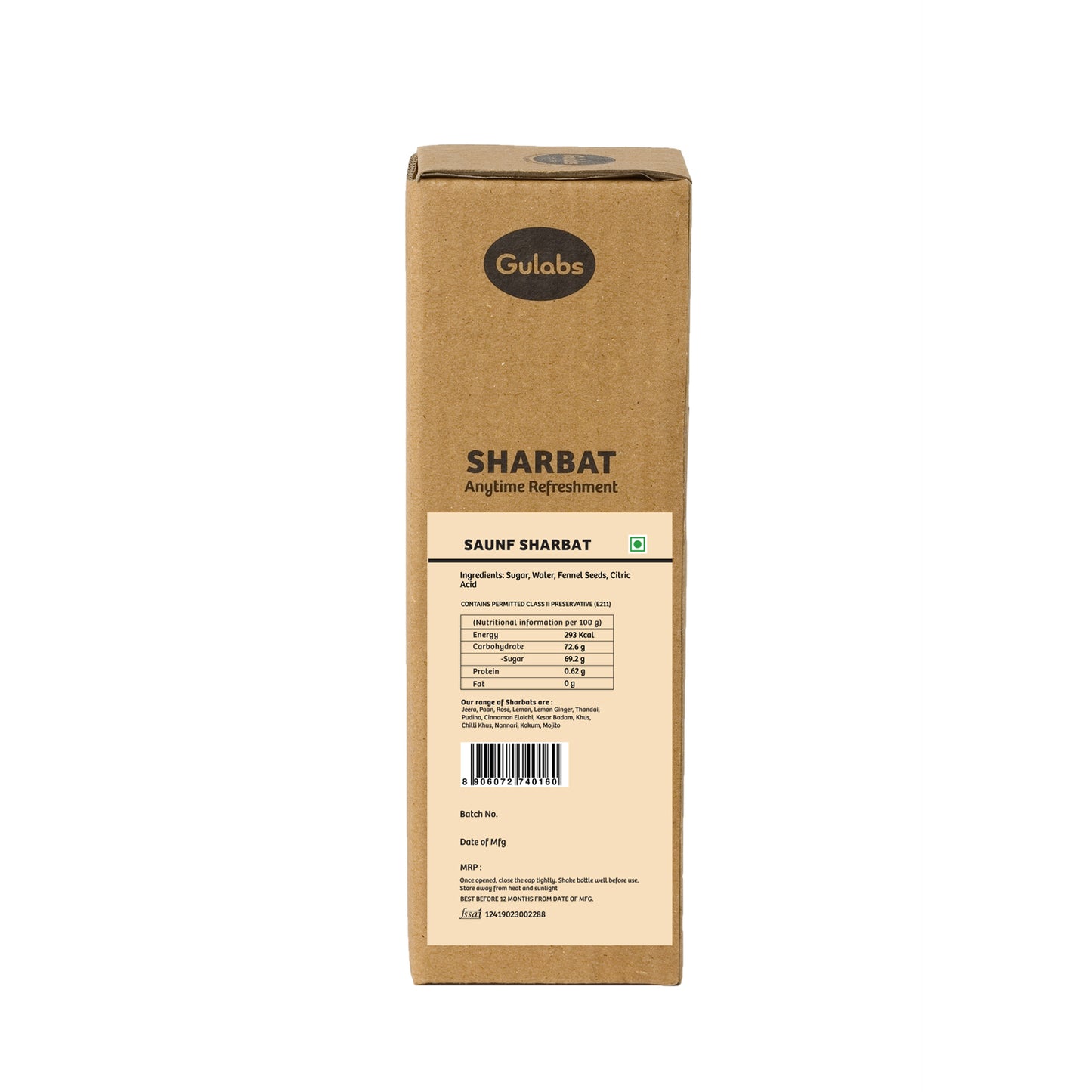 Gulabs Saunf Sharbat (500ml)