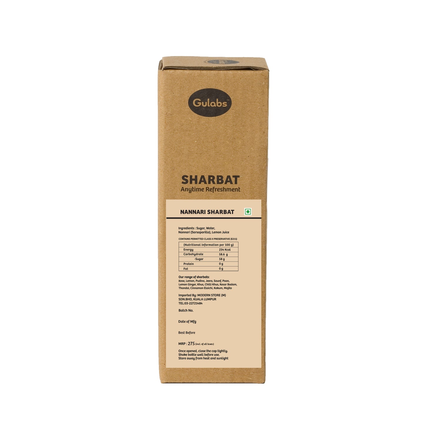 Gulabs Nannari Sharbat (500ml)