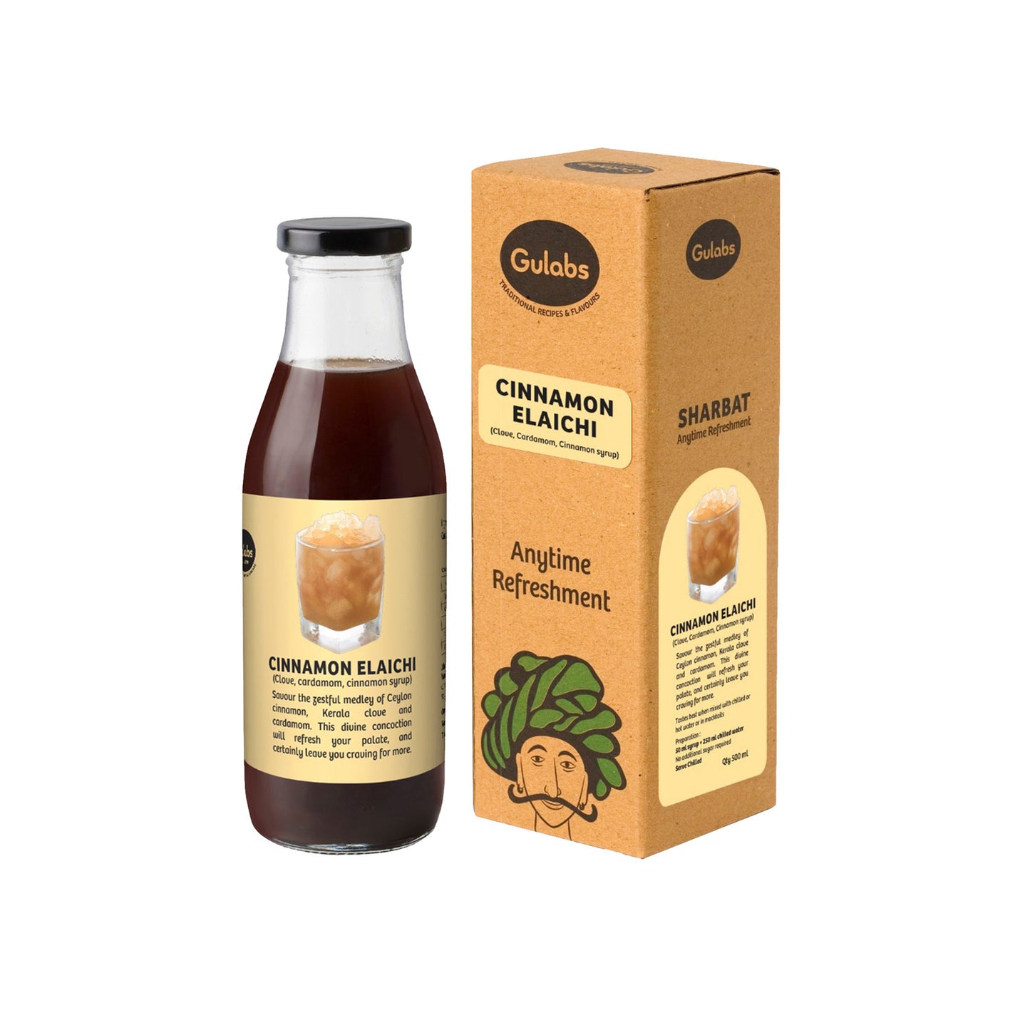 Gulabs Cinnamon Elaichi Sharbat (500ml)
