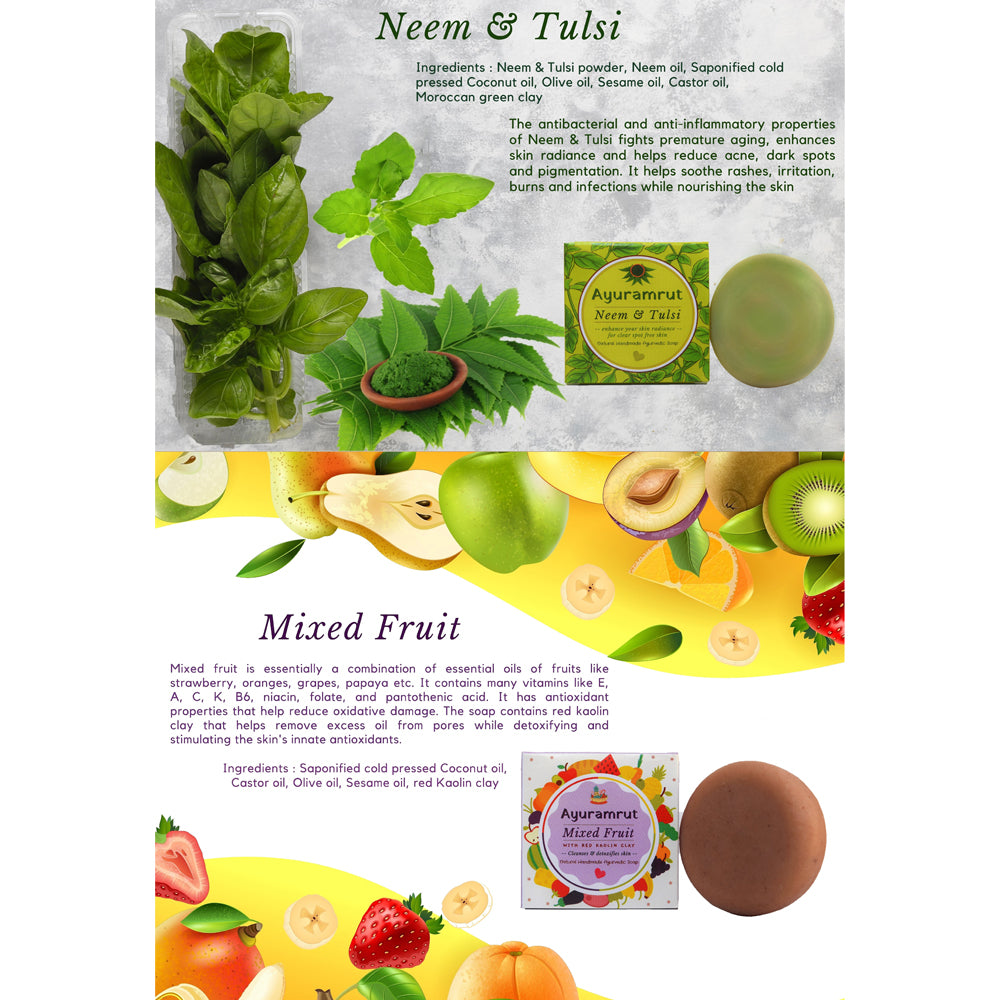 Natural Handmade Ayurvedic Soap (Pack of 8)