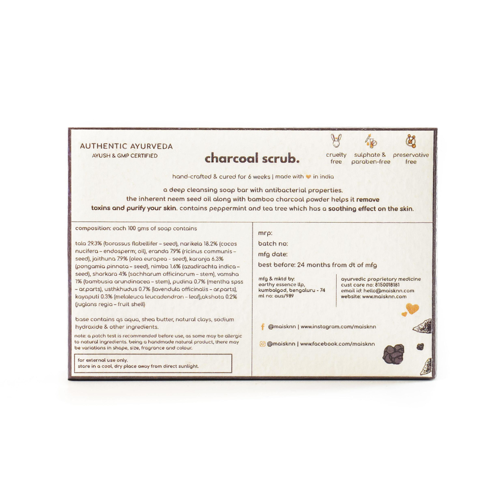 Charcoal Scrub Handmade Artisanal Soap (100g)