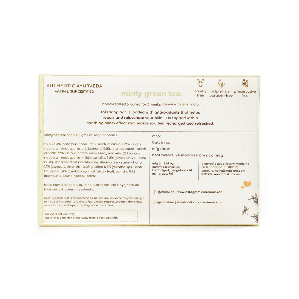 Minty Green Tea Handmade Artisanal Soap (100g)