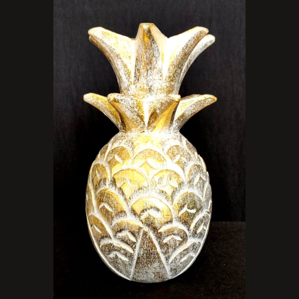 Handcrafted Wooden Pineapple Accent "Charming Pineapple"