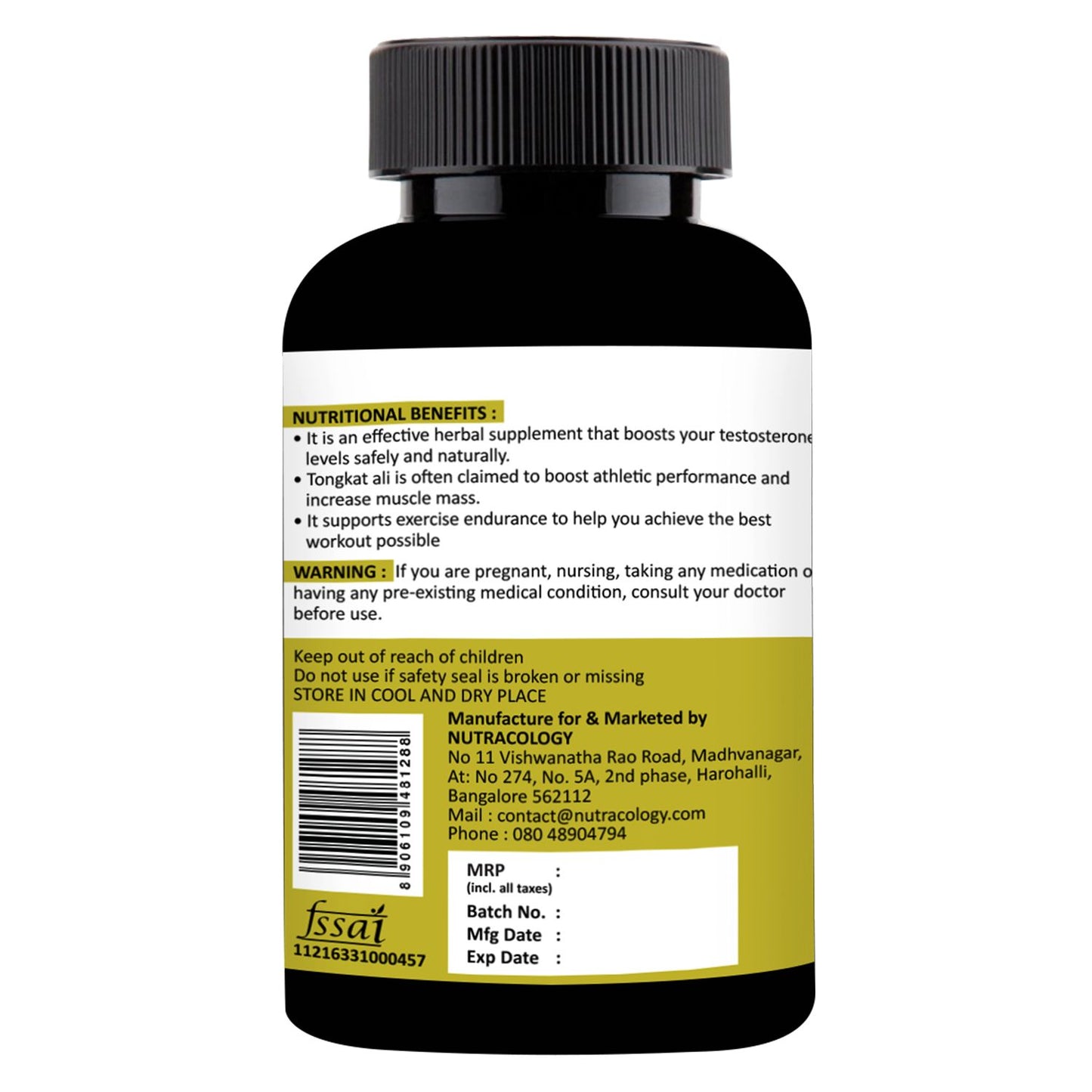 
                  
                    Nutracology Tongkat ali Testosterone Booster for Stamina Energy and Endurance (60 Tablets)
                  
                