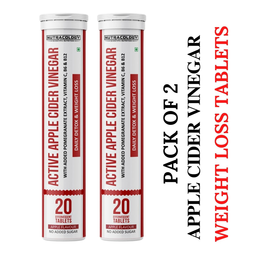 Nutracology Super Apple Cider Vinegar Effervescent Tablets For Weight Loss (20 Tablets) - Pack of 2