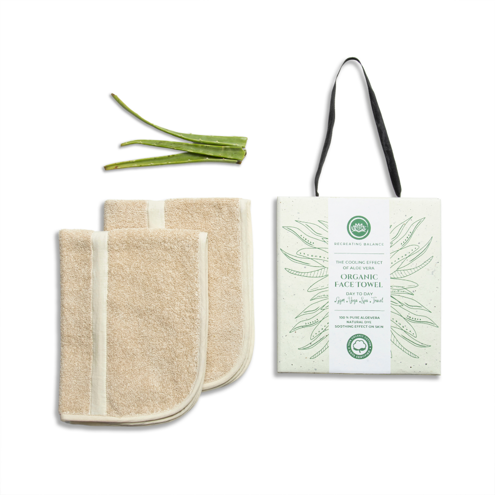 Kalmic Organic Face Towel - Ivory (Set of 2)