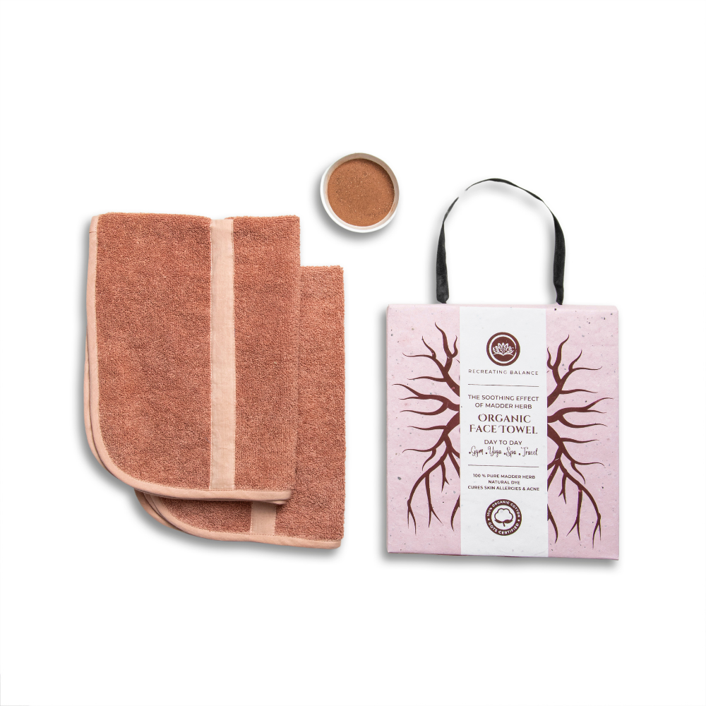 Kalmic Organic Face Towel - Pink (Set of 2)