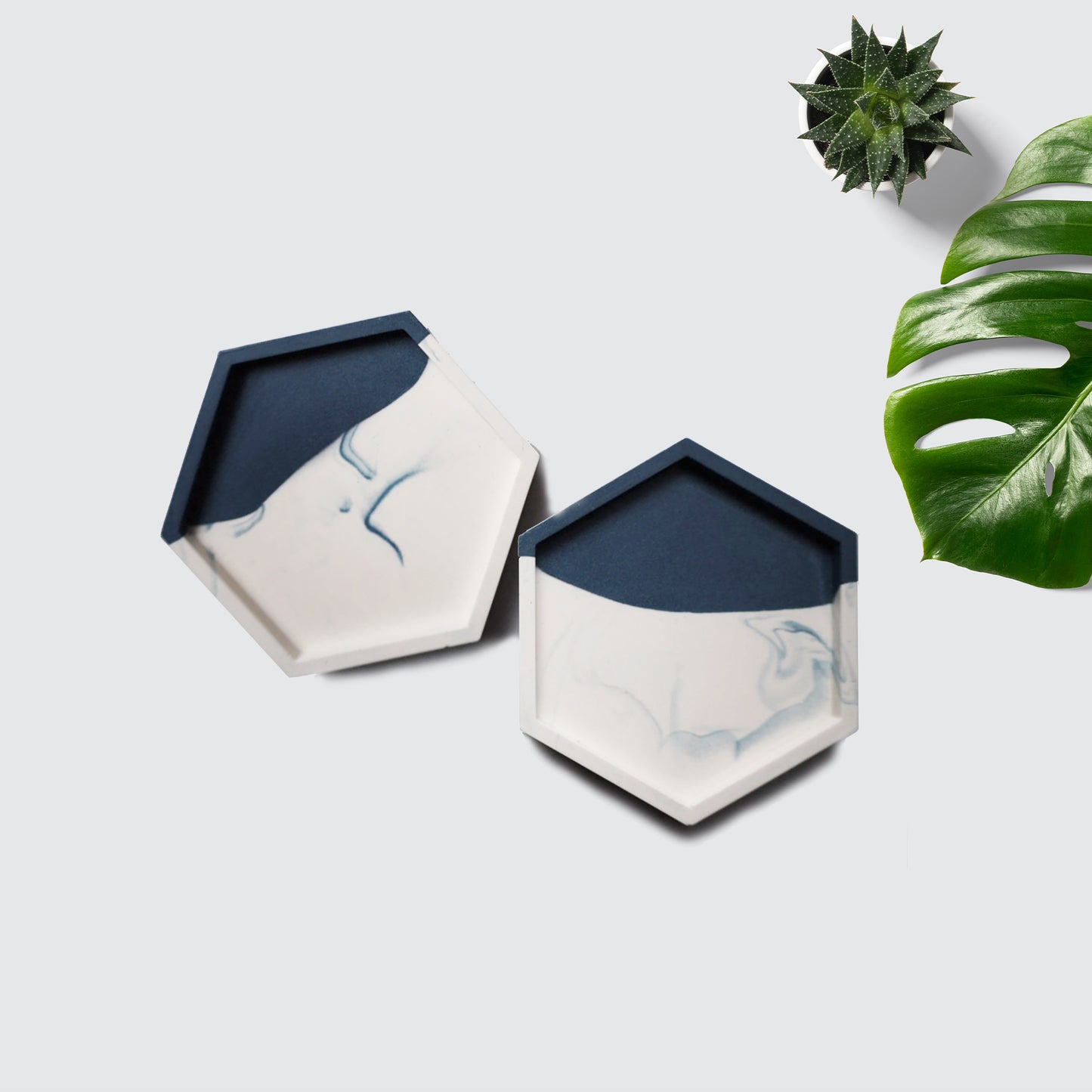 Eco-Resin Marble Coaster (Set of 2) - Hexagon