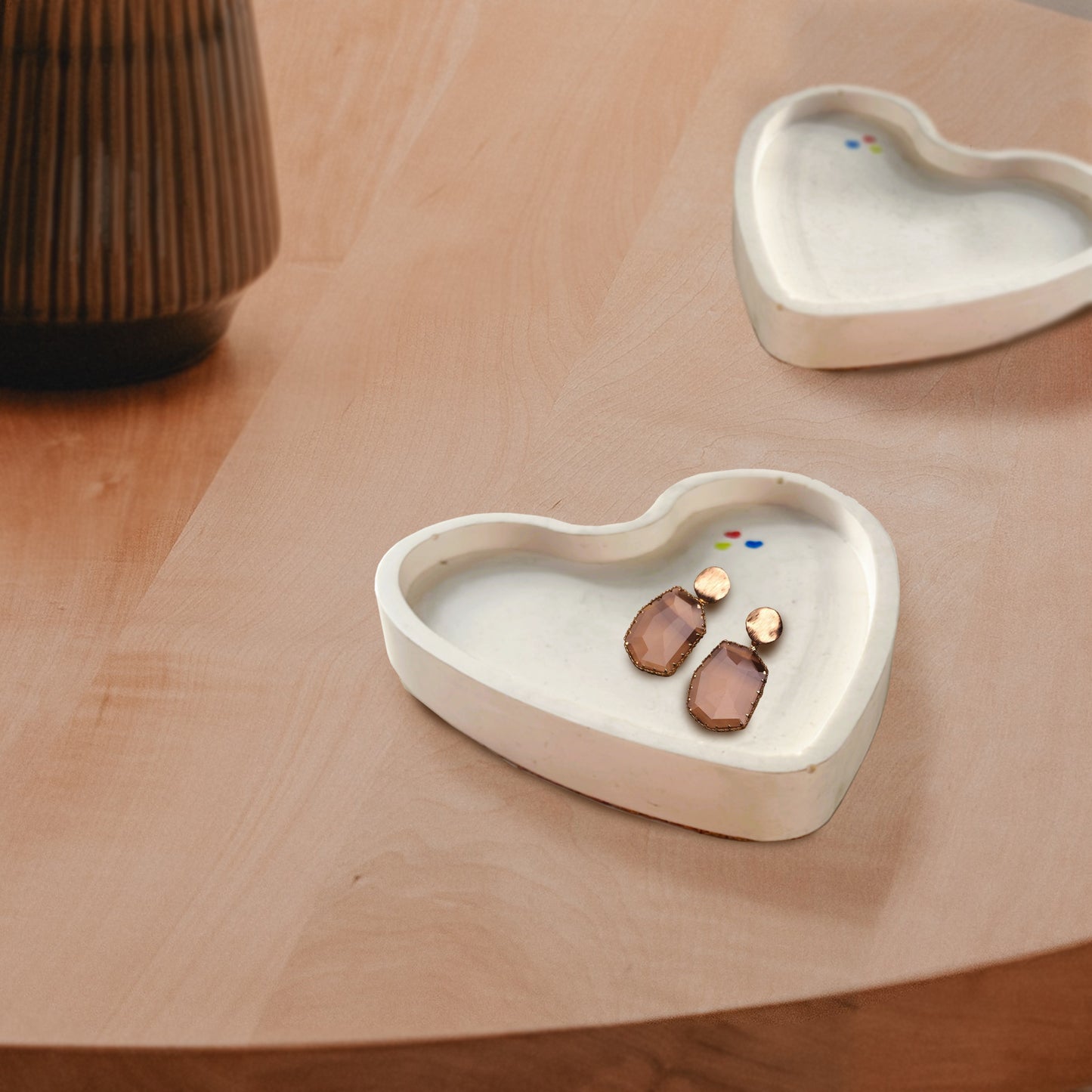 Eco-Resin Trinket and Candle Tray Organiser- Heart