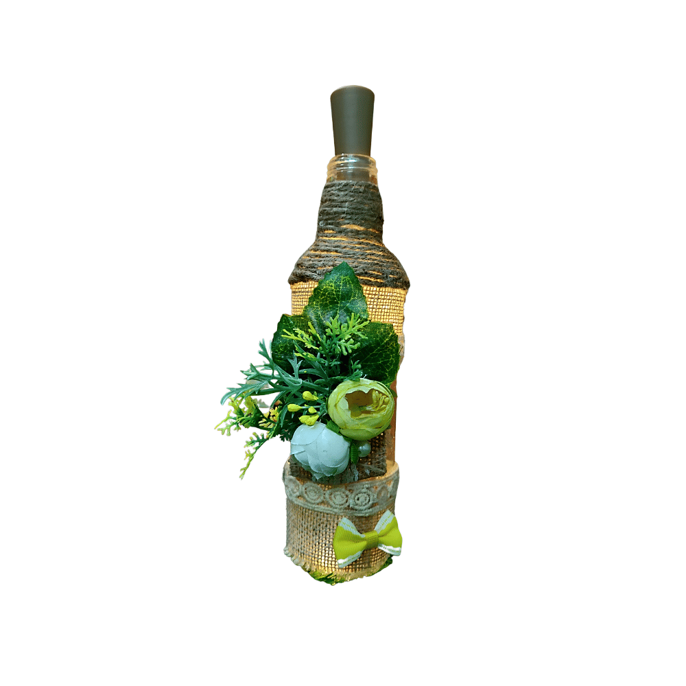 Handcrafted Jute Glass Decor Bottle