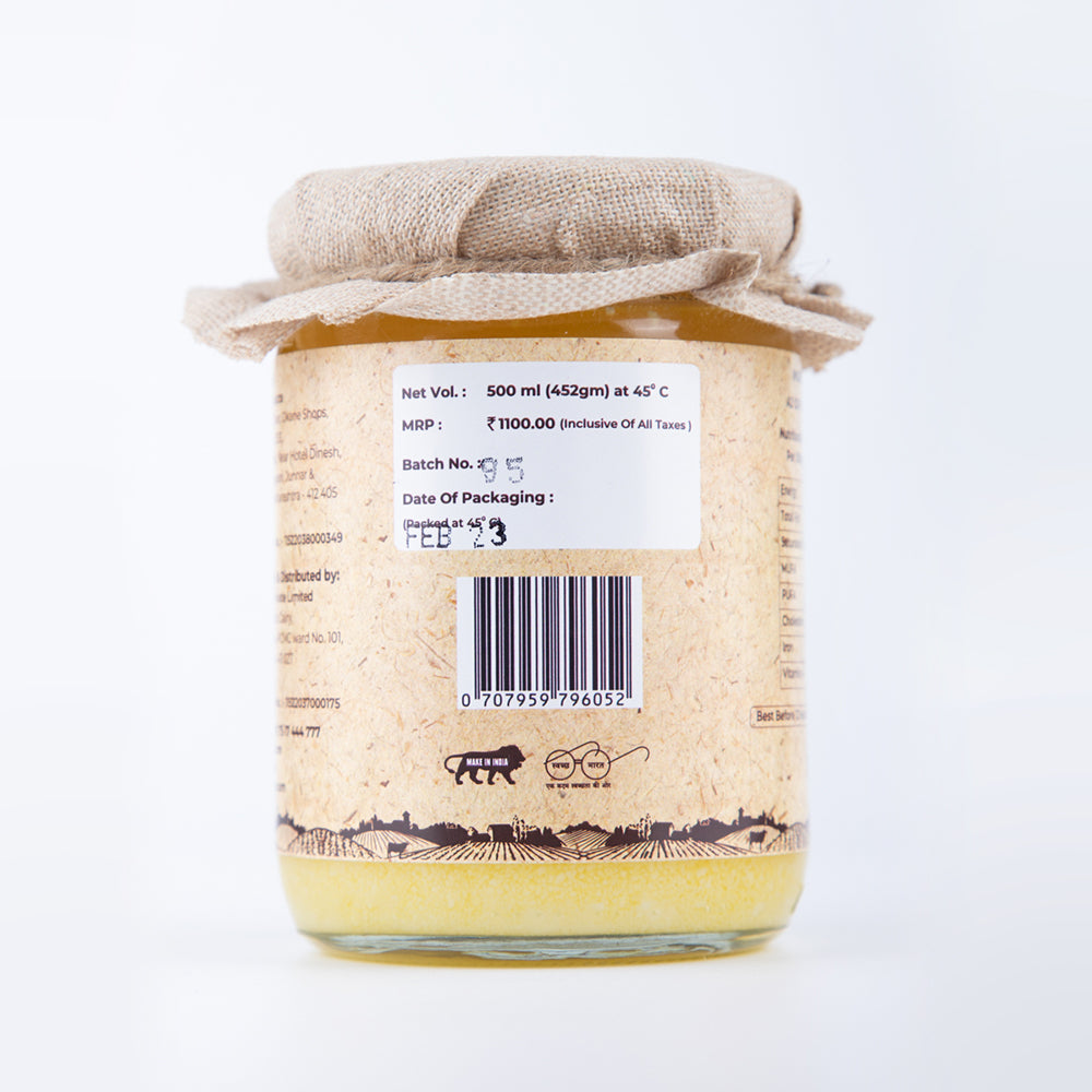 Vedaaz A2 Desi Gir Cow Ghee (500ml)