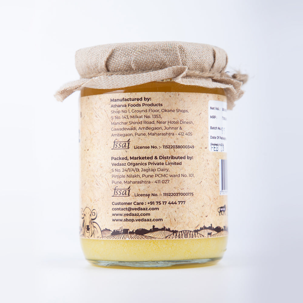 Vedaaz A2 Desi Gir Cow Ghee (500ml)
