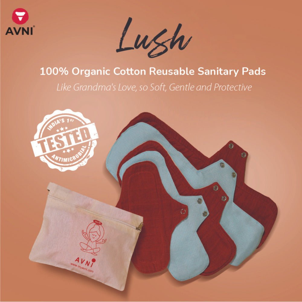 
                  
                    100% Organic Cotton Washable Cloth Pad (Pack of 4) - Kreate- Sanitary Pads
                  
                