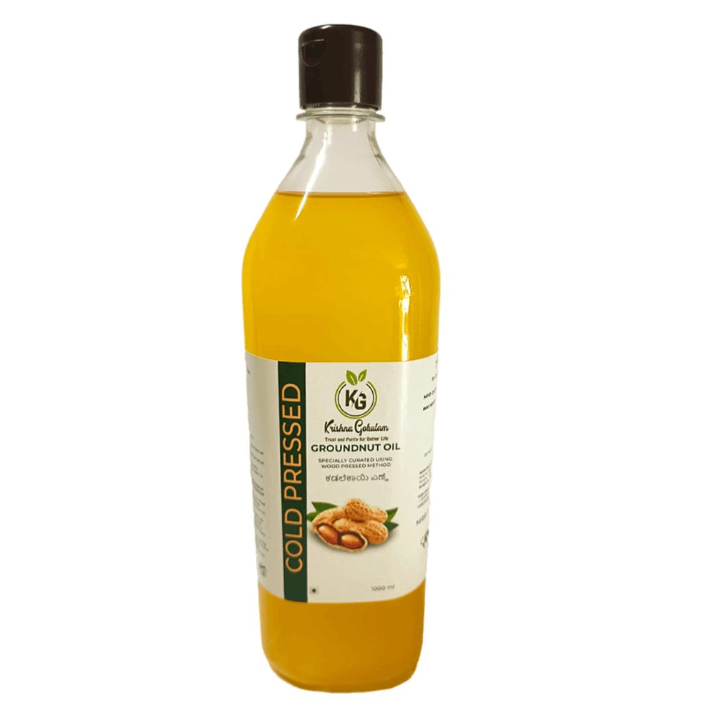 100% Pure Wood Pressed Groundnut Oil (1000ml) - Kreate- Ghee & Oils