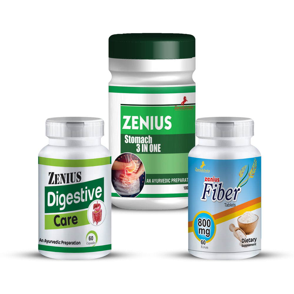 
                  
                    Zenius Digestive Care Kit for Digestion Support & Immune Health Supplement - 60 Capsules, 60 Tablets & 100g Powder
                  
                