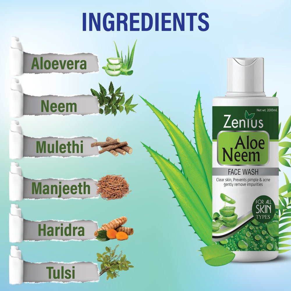 
                  
                    Zenius Aloe Neem Facewash for oily & dry skin, face wash for acne  (200ml)
                  
                