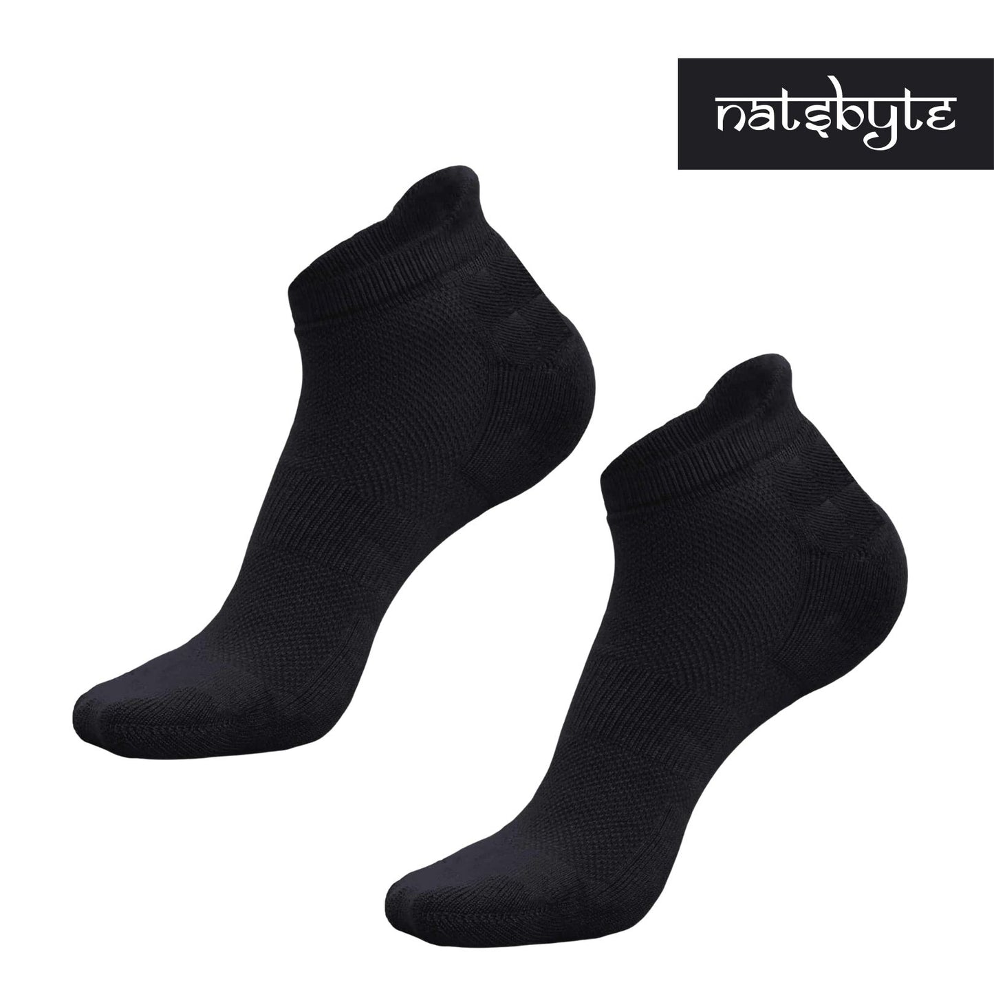 
                  
                    Natsbyte Bamboo Fiber Unisex Ankle Socks (Odour Free) - Black
                  
                