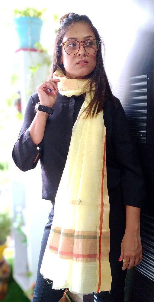 
                  
                    ZIQQR ~ Handwoven Pure Jamdani Designer Stole...a Classic Style Statement.
                  
                