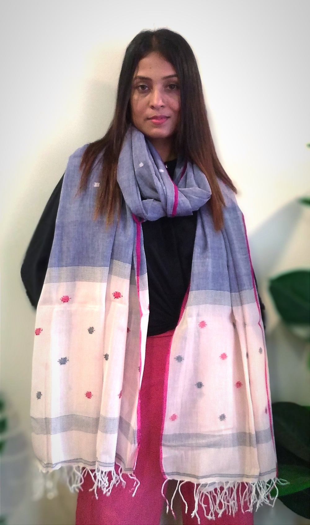 INANNA~ Handwoven Pure Jamdani Designer Stole-Your Fashionable Accessory