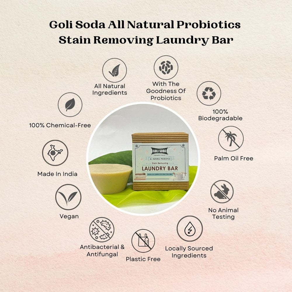 
                  
                    Goli Soda All Natural Probiotics Stain Removing Laundry Bar 90 g
                  
                