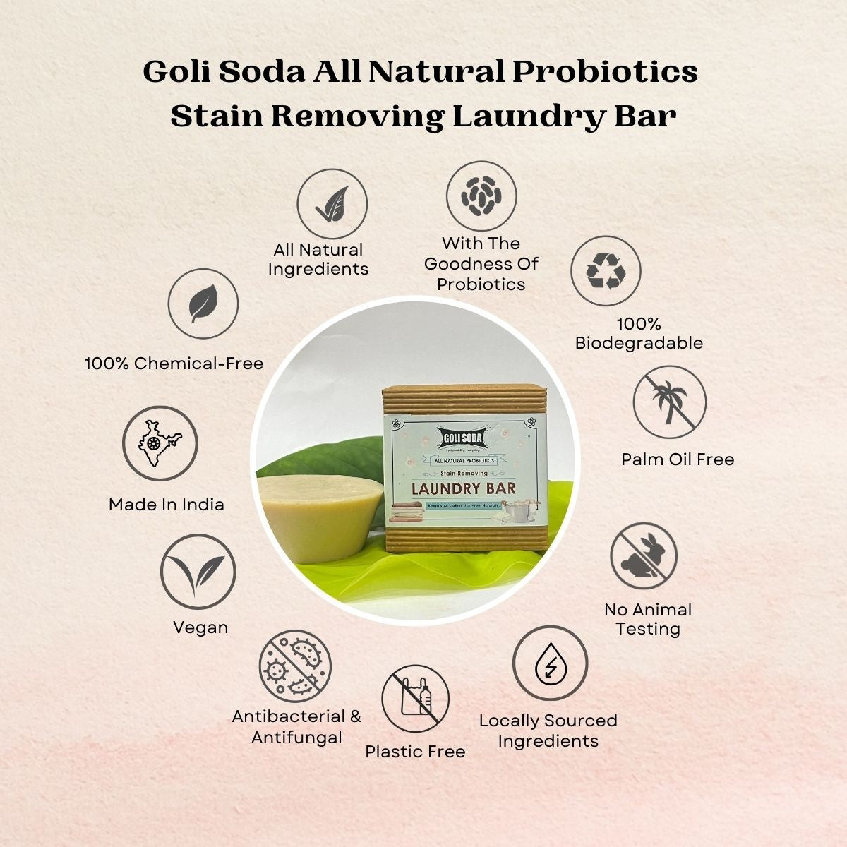 
                  
                    Goli Soda All Natural Probiotics Stain Removing Laundry Bar 90 g
                  
                