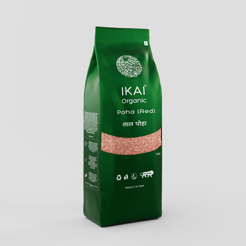 
                  
                    Organic Poha (Red) | Chivda | Chuda | Flattened Red Rice | Gluten Free | 500g
                  
                