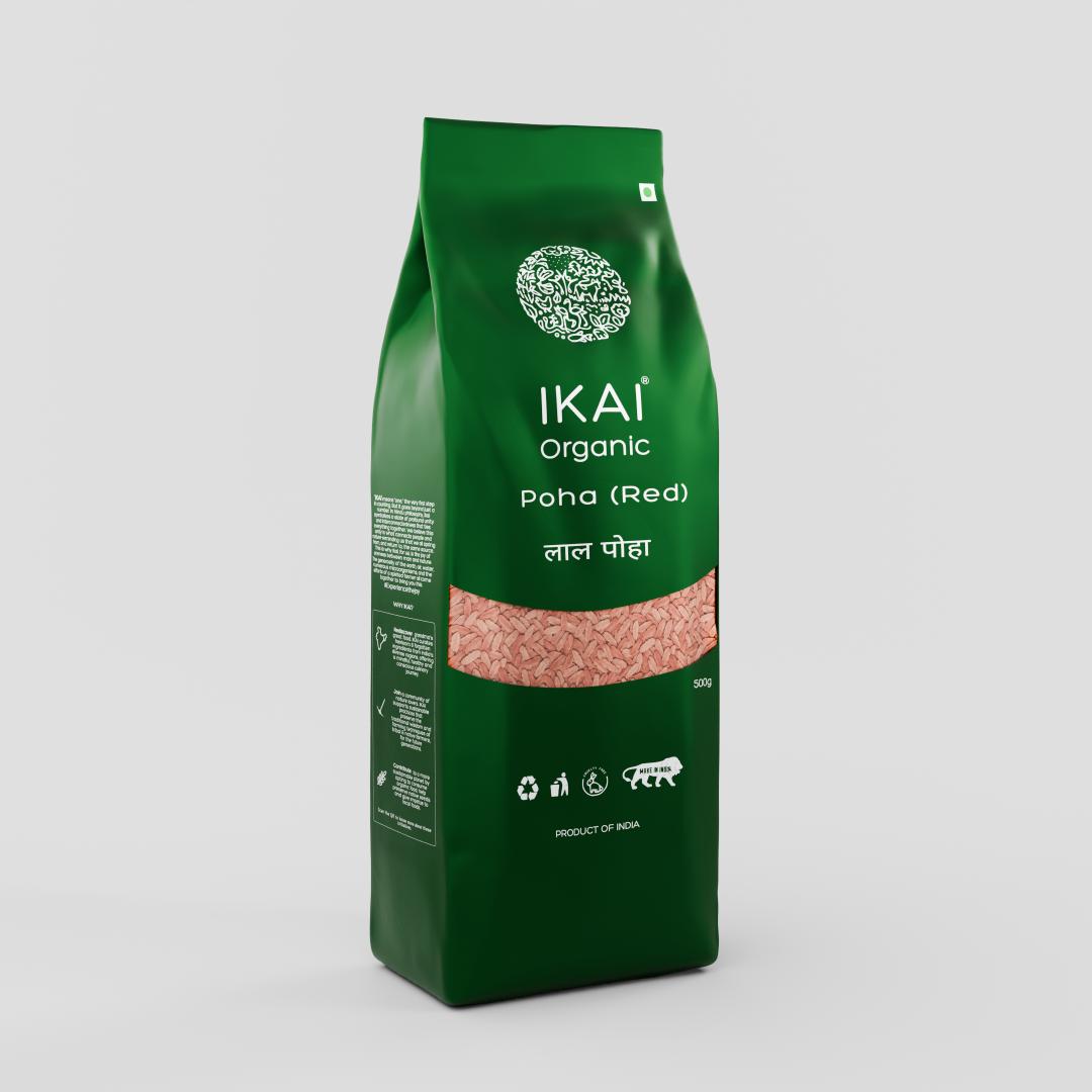 
                  
                    Organic Poha (Red) | Chivda | Chuda | Flattened Red Rice | Gluten Free | 500g
                  
                