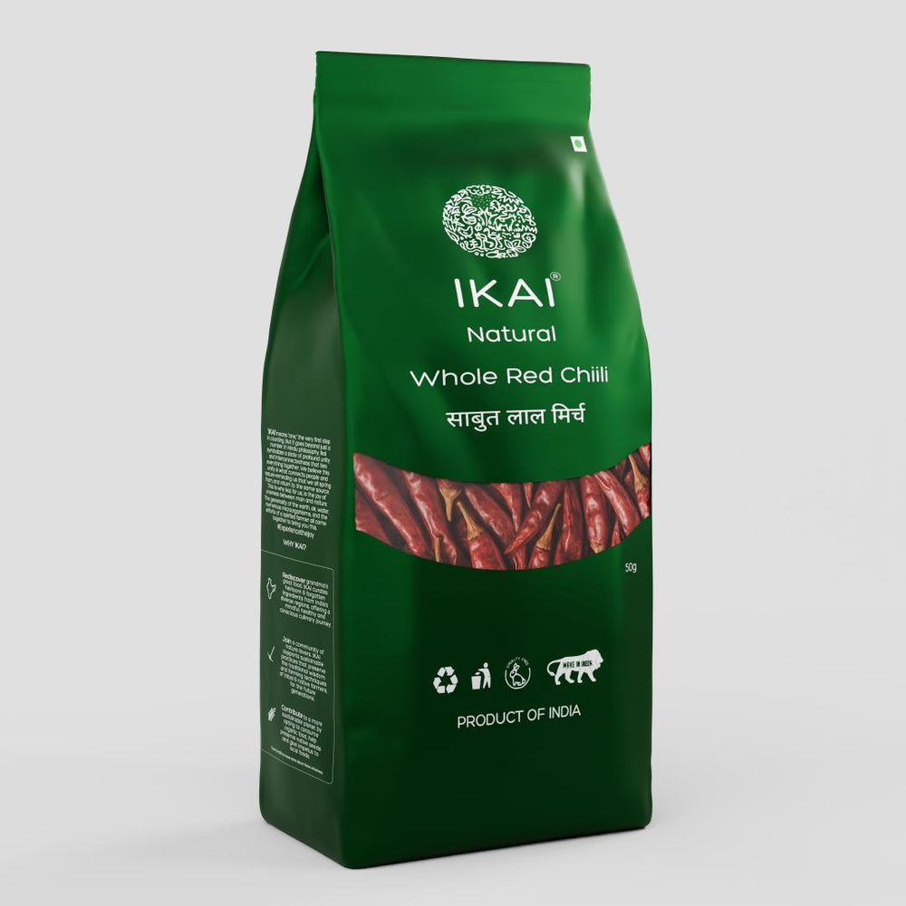 Organic Whole Red Chilli | Sabut Lal Mirch | Sundried | Red Colour | Hot | 50g