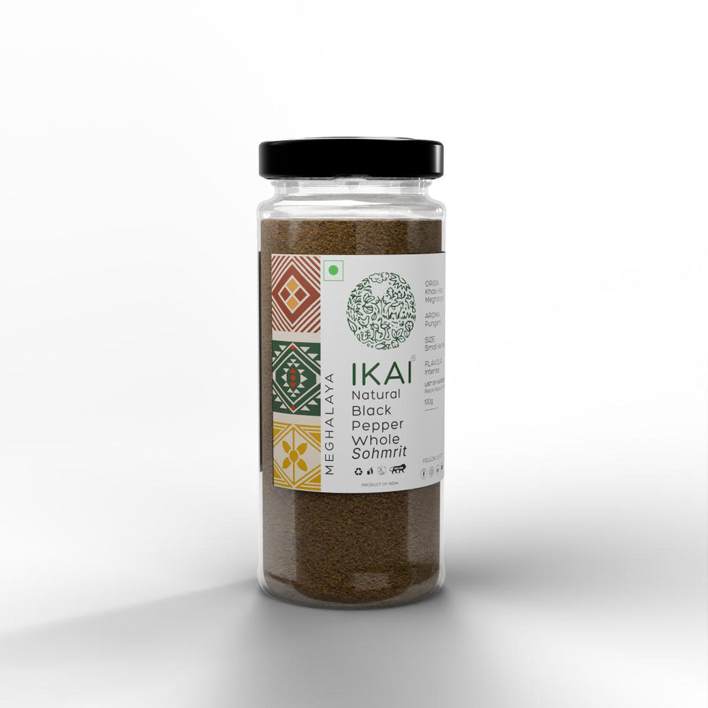 
                  
                    Natural Black Pepper Whole | Kali Mirch | Sohmrit | Regional Specialty-Meghalaya |100g
                  
                
