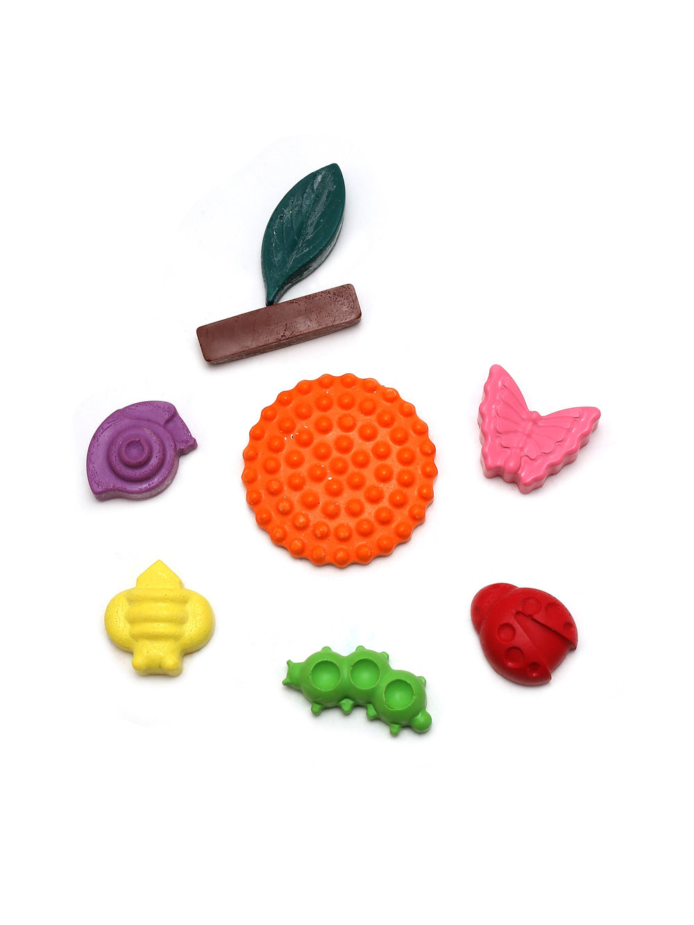 Handmade Non-Toxic Mini Nature Theme Shaped Crayons Set of 8