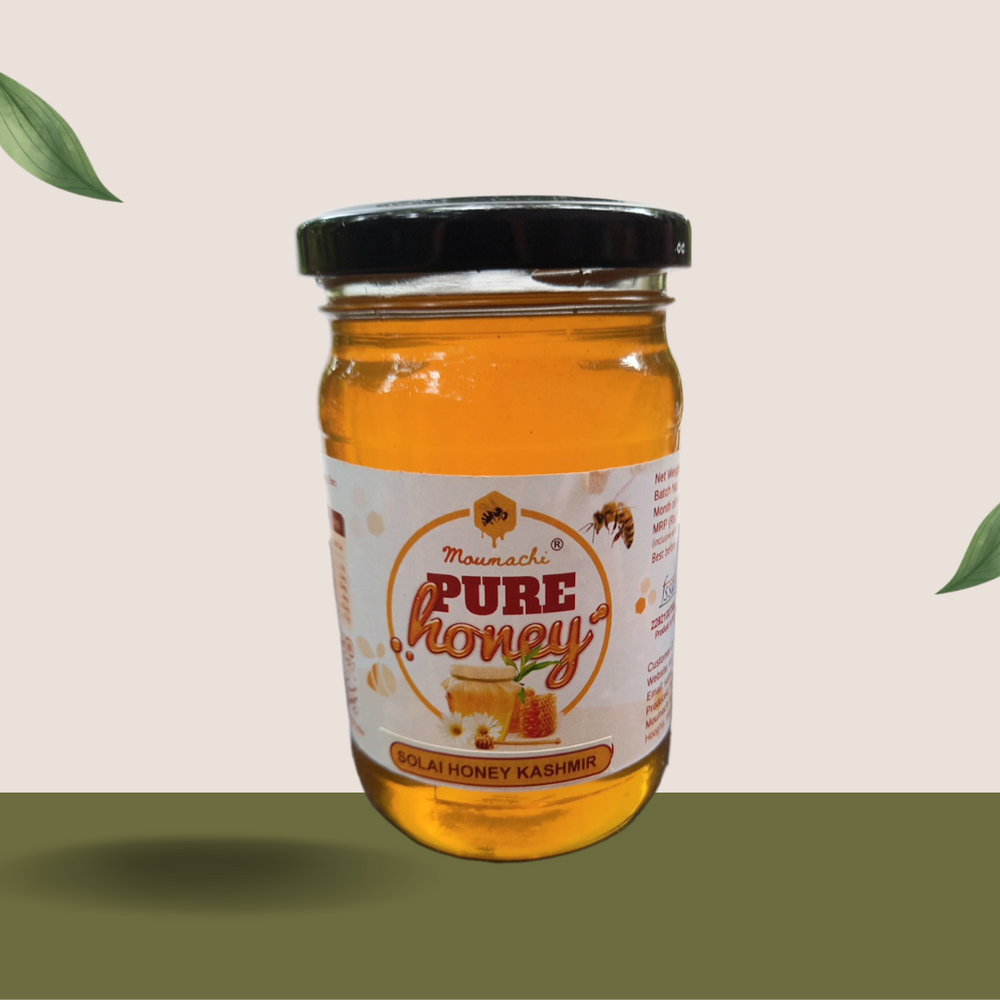 Moumachi Solai Honey Kashmir Pure Raw Organic Honey 350g (Pet jar)