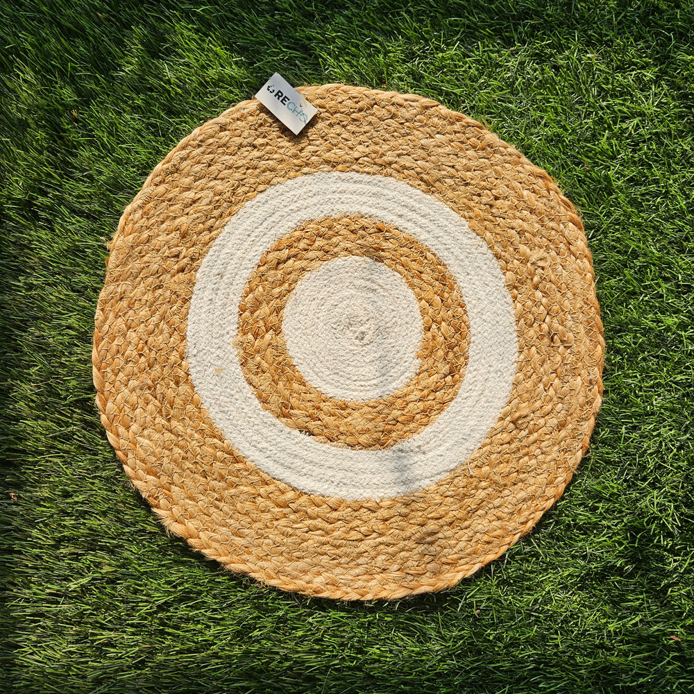 
                  
                    Dining Mat round white and jute- Set of 2 mats
                  
                