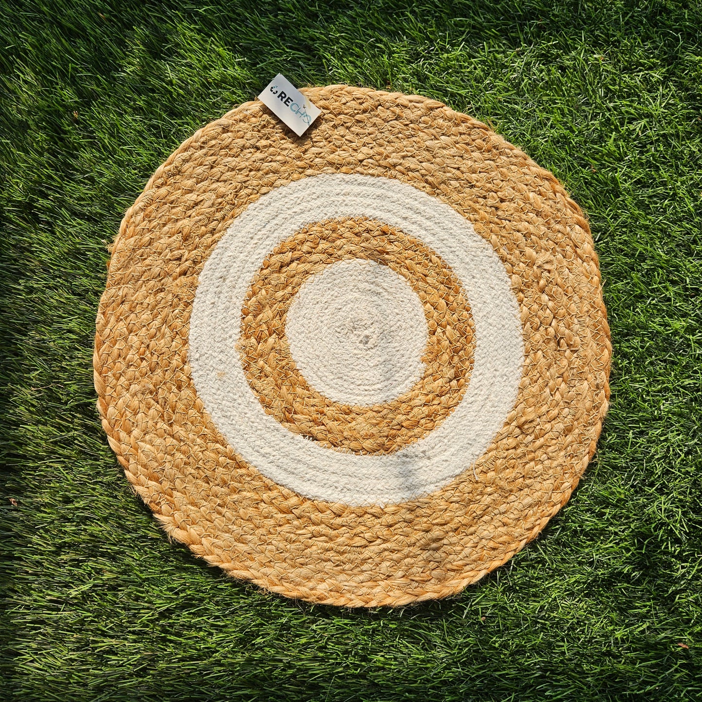
                  
                    Dining Mat round white and jute- Set of 2 mats
                  
                
