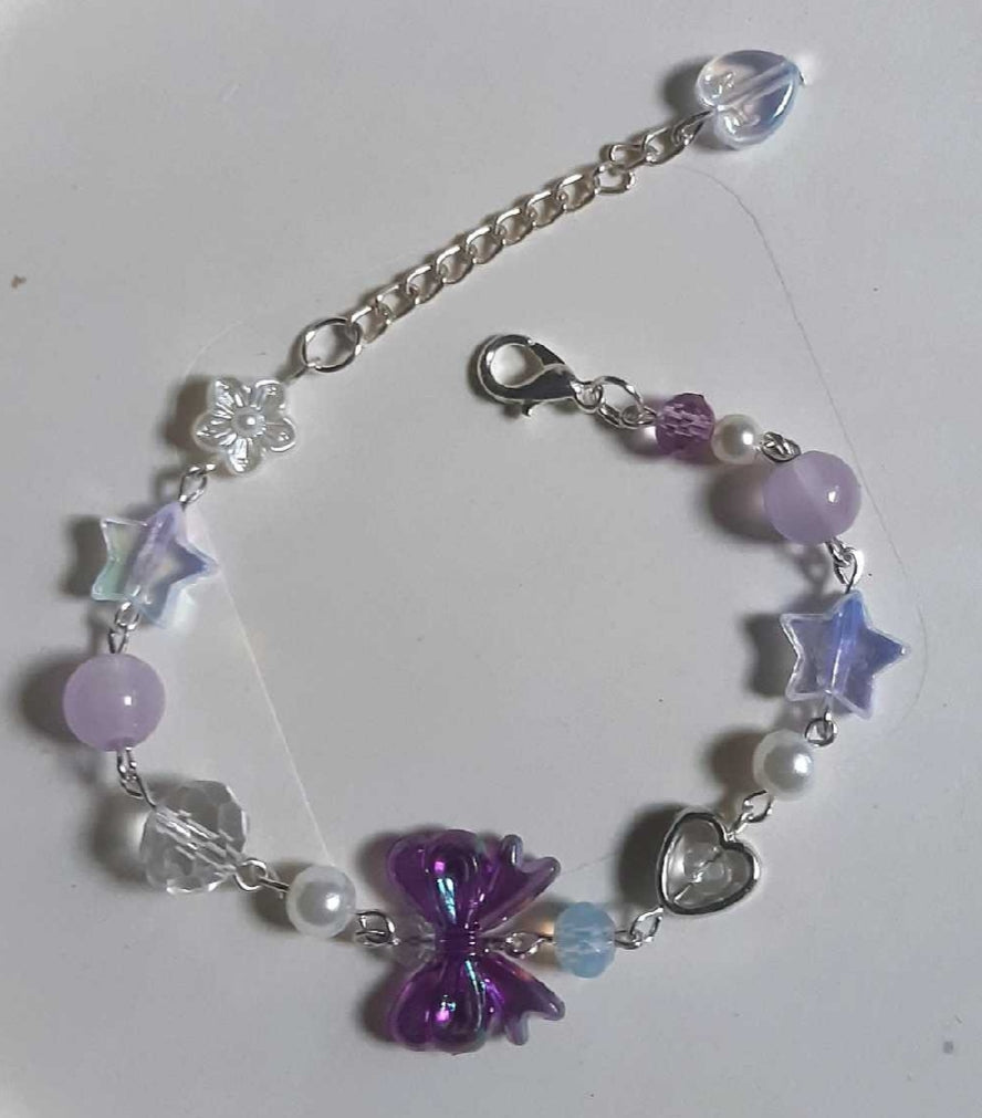 Purple bow bracelet