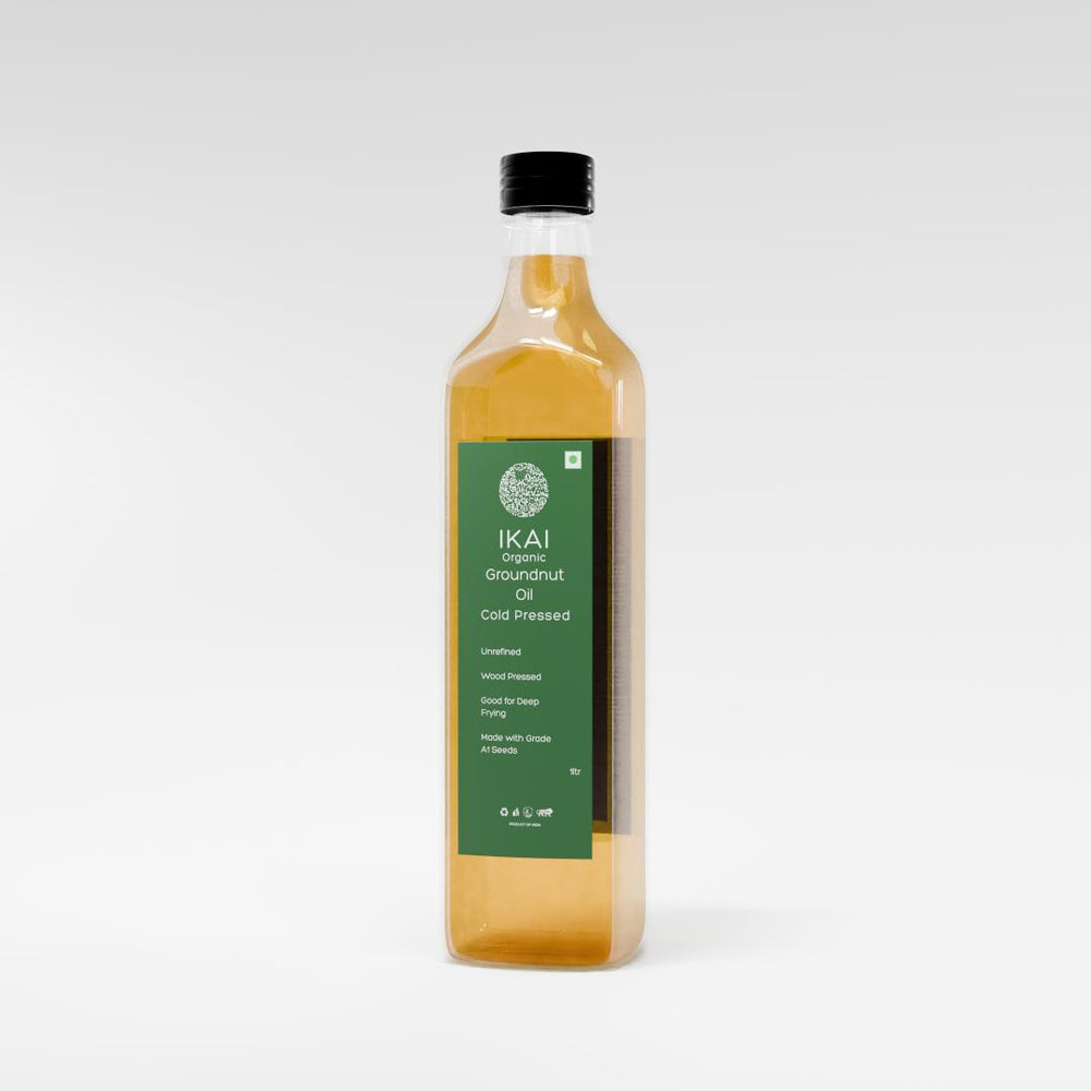Organic Groundnut Oil | Cold Pressed | Wood Pressed | Unrefined | 1000ml