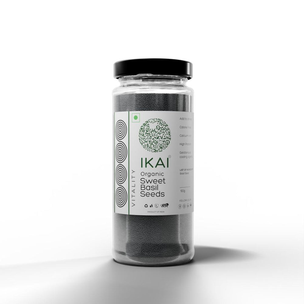 Organic Sweet Basil Seeds | Sabja | Customised for Vitality | High Protein | 100g
