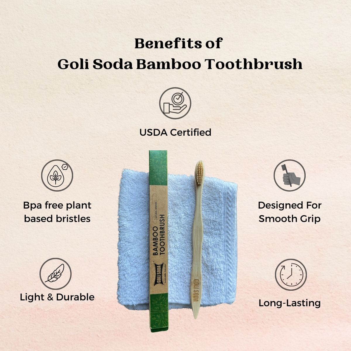 
                  
                    Goli Soda Natural Bamboo Toothbrush With Soft Plant Based Bristles
                  
                