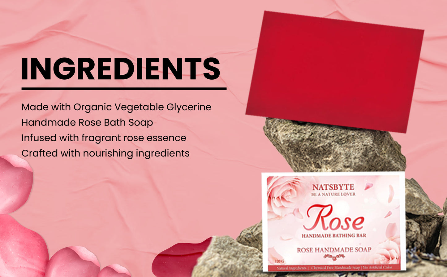 
                  
                    Natsbyte Handmade Rose Soap | Fresh & Glowing Skin
                  
                