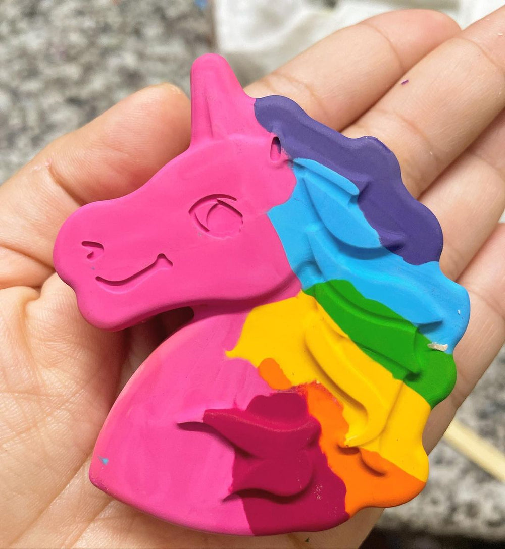 Handmade Jumbo Unicorn Shaped Crayon Set of 1 (Random)