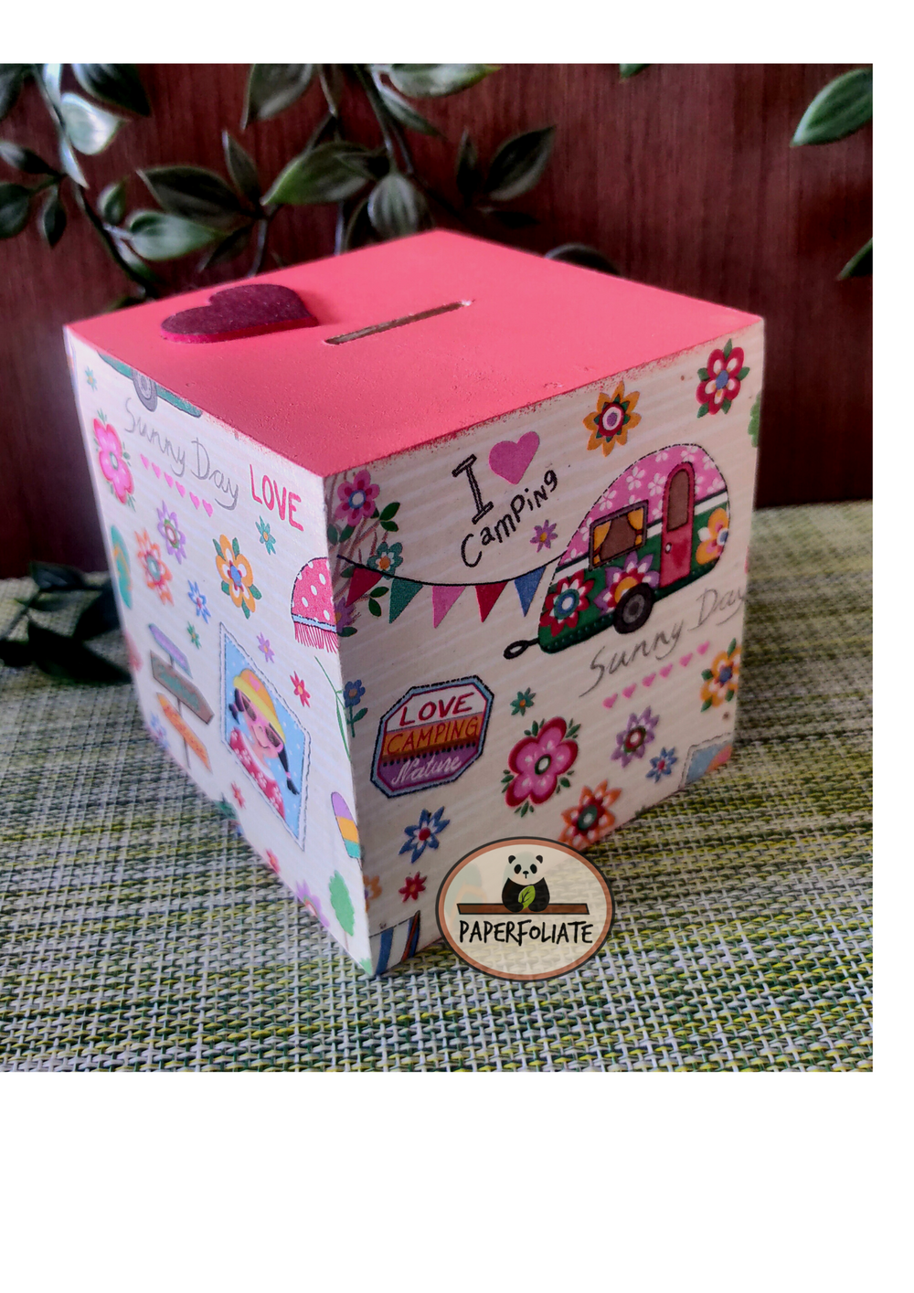 PIGGY BANK - I LOVE CAMPING DESIGN