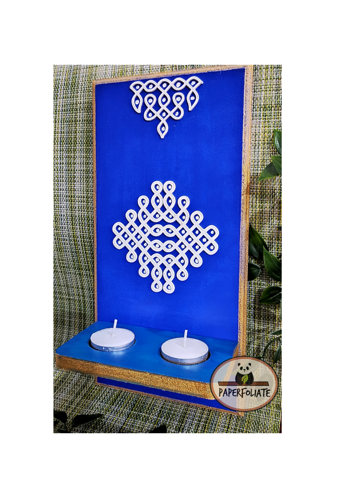 
                  
                    WOODEN WALL HUNG T-LIGHT HOLDER- KOLAM DESIGN.
                  
                